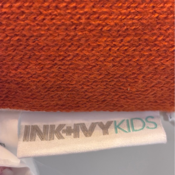 Ink & Ivy Kids Orbit Line Collection Orange and White alien design throw pillow - Picture 6 of 10